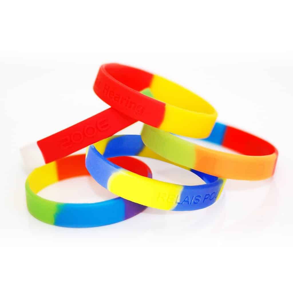 Segmented Colors Silicone Wristband - CustomLanyards