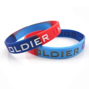 Buy Custom Segmented Colors Silicone Wristband | Custom Lanyards Supplier Singapore