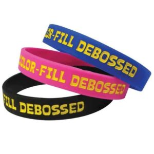 Buy Custom Debossed Filled in Color Silicone Wristband | Custom Lanyards Supplier Singapore