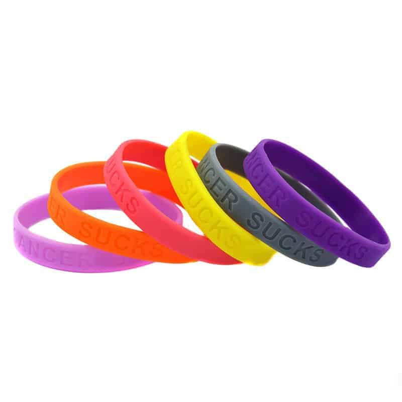Lavender Custom Wristbands  Debossed Silicone Bracelets