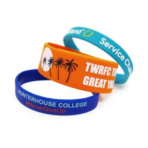 Buy Custom Embossed Color Filled Silicone Wristband | Custom Lanyards Supplier Singapore